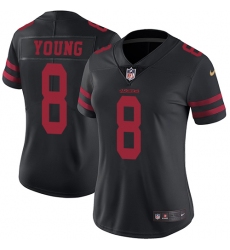 Women's Nike San Francisco 49ers #8 Steve Young Black Vapor Untouchable Limited Player NFL Jersey