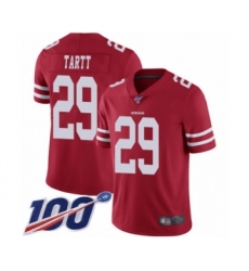 Men's San Francisco 49ers #29 Jaquiski Tartt Red Team Color Vapor Untouchable Limited Player 100th Season Football Jersey