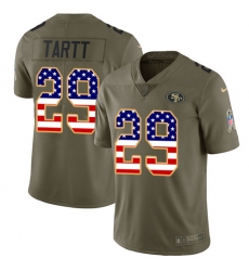 Youth Nike San Francisco 49ers #29 Jaquiski Tartt Limited Olive/USA Flag 2017 Salute to Service NFL Jersey