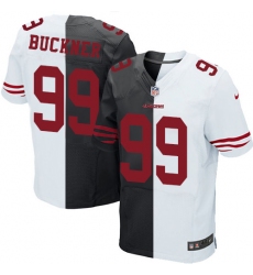 Men's Nike San Francisco 49ers #99 DeForest Buckner Elite Black/White Split Fashion NFL Jersey