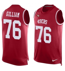 Men's Nike San Francisco 49ers #76 Garry Gilliam Limited Red Player Name & Number Tank Top NFL Jersey