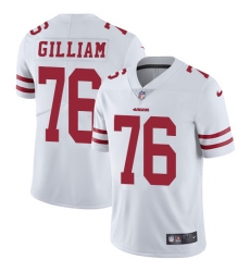 Men's Nike San Francisco 49ers #76 Garry Gilliam White Vapor Untouchable Limited Player NFL Jersey