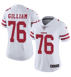Women's Nike San Francisco 49ers #76 Garry Gilliam White Vapor Untouchable Limited Player NFL Jersey