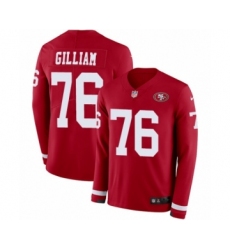 Youth Nike San Francisco 49ers #76 Garry Gilliam Limited Red Therma Long Sleeve NFL Jersey