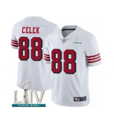 Youth San Francisco 49ers #88 Garrett Celek Limited White Rush Vapor Untouchable Super Bowl LIV Bound Football Jersey