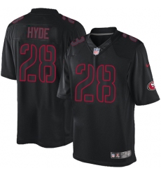 Men's Nike San Francisco 49ers #28 Carlos Hyde Limited Black Impact NFL Jersey
