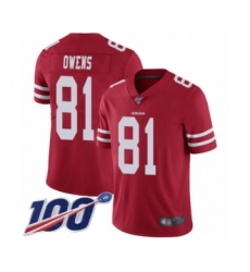 Youth San Francisco 49ers #81 Terrell Owens Red Team Color Vapor Untouchable Limited Player 100th Season Football Jersey