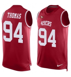 Men's Nike San Francisco 49ers #94 Solomon Thomas Limited Red Player Name & Number Tank Top NFL Jersey