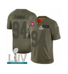 Youth San Francisco 49ers #94 Solomon Thomas Limited Olive 2019 Salute to Service Super Bowl LIV Bound Football Jersey