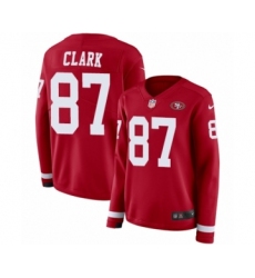 Women's Nike San Francisco 49ers #87 Dwight Clark Limited Red Therma Long Sleeve NFL Jersey