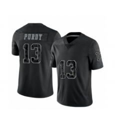 Men's San Francisco 49ers #13 Brock Purdy Black Reflective Limited Stitched Football Jersey