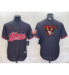 Men's San Francisco 49ers Black Cool Base Stitched Baseball Jersey