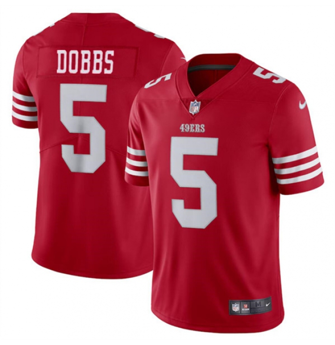 Youth San Francisco 49ers #5 Josh Dobbs Red Vapor Untouchable Limited Football Stitched Jersey