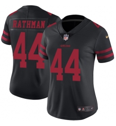 Women's Nike San Francisco 49ers #44 Tom Rathman Black Vapor Untouchable Limited Player NFL Jersey