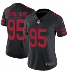 Women's Nike San Francisco 49ers #95 Cornellius Carradine Black Vapor Untouchable Limited Player NFL Jersey