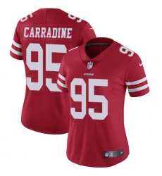 Women's Nike San Francisco 49ers #95 Cornellius Carradine Elite Red Team Color NFL Jersey