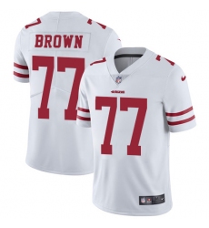 Men's Nike San Francisco 49ers #77 Trent Brown White Vapor Untouchable Limited Player NFL Jersey