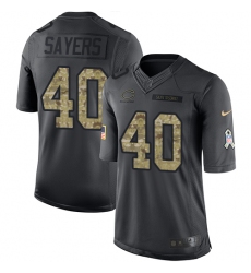 Men's Nike Chicago Bears #40 Gale Sayers Limited Black 2016 Salute to Service NFL Jersey