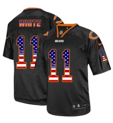 Men's Nike Chicago Bears #11 Kevin White Elite Black USA Flag Fashion NFL Jersey