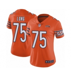 Women's Chicago Bears #75 Kyle Long Orange Alternate 100th Season Limited Football Jersey