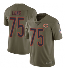 Youth Nike Chicago Bears #75 Kyle Long Limited Olive 2017 Salute to Service NFL Jersey