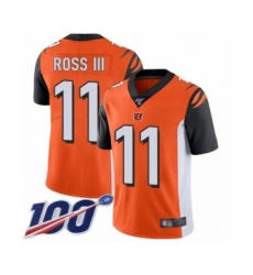 Men's Cincinnati Bengals #11 John Ross Orange Alternate Vapor Untouchable Limited Player 100th Season Football Jersey
