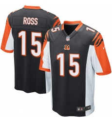Men's Nike Cincinnati Bengals #15 John Ross Game Black Team Color NFL Jersey