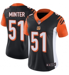 Women's Nike Cincinnati Bengals #51 Kevin Minter Vapor Untouchable Limited Black Team Color NFL Jersey