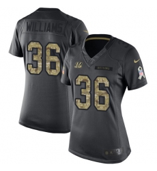 Women's Nike Cincinnati Bengals #36 Shawn Williams Limited Black 2016 Salute to Service NFL Jersey