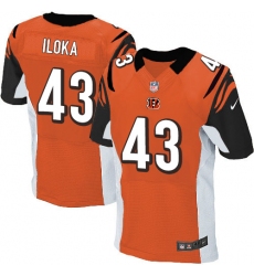 Men's Nike Cincinnati Bengals #43 George Iloka Elite Orange Alternate NFL Jersey