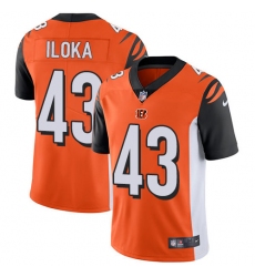 Youth Nike Cincinnati Bengals #43 George Iloka Vapor Untouchable Limited Orange Alternate NFL Jersey