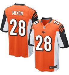 Men's Nike Cincinnati Bengals #28 Joe Mixon Game Orange Alternate NFL Jersey