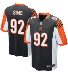 Men's Nike Cincinnati Bengals #92 Pat Sims Game Black Team Color NFL Jersey