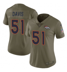 Women's Nike Denver Broncos #51 Todd Davis Limited Olive 2017 Salute to Service NFL Jersey
