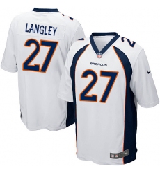 Men's Nike Denver Broncos #27 Brendan Langley Game White NFL Jersey