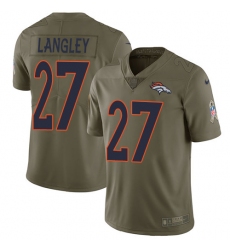 Youth Nike Denver Broncos #27 Brendan Langley Limited Olive 2017 Salute to Service NFL Jersey