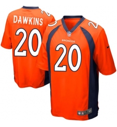 Men's Nike Denver Broncos #20 Brian Dawkins Game Orange Team Color NFL Jersey