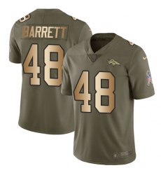 Youth Nike Denver Broncos #48 Shaquil Barrett Limited Olive/Gold 2017 Salute to Service NFL Jersey
