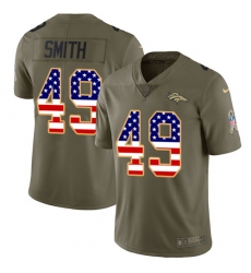 Men's Nike Denver Broncos #49 Dennis Smith Limited Olive/USA Flag 2017 Salute to Service NFL Jersey