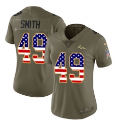 Women's Nike Denver Broncos #49 Dennis Smith Limited Olive/USA Flag 2017 Salute to Service NFL Jersey