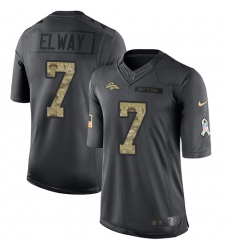 Youth Nike Denver Broncos #7 John Elway Limited Black 2016 Salute to Service NFL Jersey