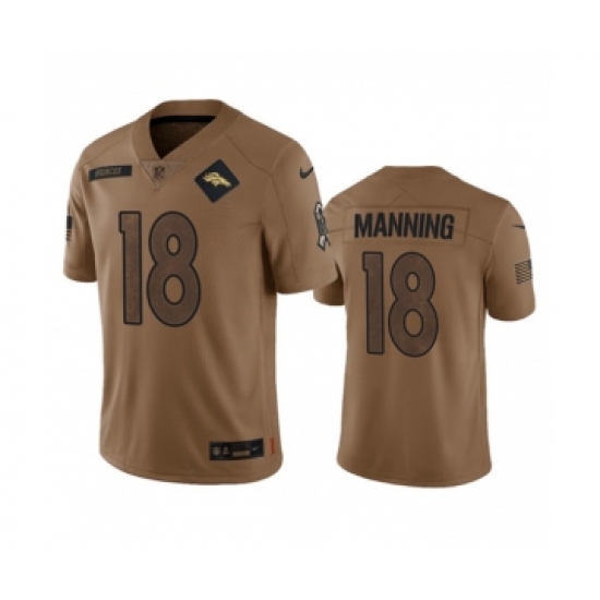 Men's Nike Denver Broncos #18 Peyton Manning 2023 Brown Salute To Service Limited Football Stitched Jersey Men's Nike Denver Broncos #18 Peyton Manning 2023 Brown Salute To Service Limited Football Stitched Jersey