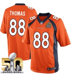 Youth Nike Denver Broncos #88 Demaryius Thomas Limited Orange Team Color Super Bowl 50 Bound NFL Jersey