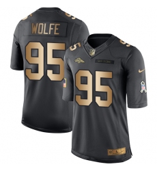 Youth Nike Denver Broncos #95 Derek Wolfe Limited Black/Gold Salute to Service NFL Jersey