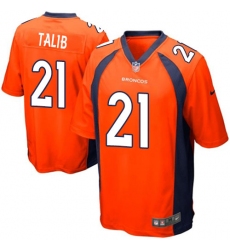Men's Nike Denver Broncos #21 Aqib Talib Game Orange Team Color NFL Jersey