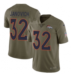 Men's Nike Denver Broncos #32 Andy Janovich Limited Olive 2017 Salute to Service NFL Jersey
