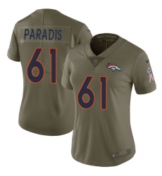 Women's Nike Denver Broncos #61 Matt Paradis Limited Olive 2017 Salute to Service NFL Jersey