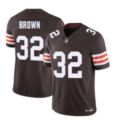Men's Cleveland Browns #32 Jim Brown Brown F.U.S.E. Vapor Limited Football Stitched Jersey