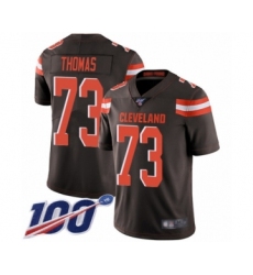 Men's Cleveland Browns #73 Joe Thomas Brown Team Color Vapor Untouchable Limited Player 100th Season Football Jersey