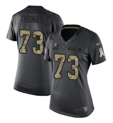 Women's Nike Cleveland Browns #73 Joe Thomas Limited Black 2016 Salute to Service NFL Jersey